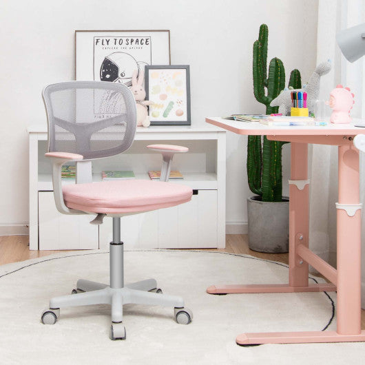 Desk Chair With Auto Brake Casters And Adjustable For Kids In Pink