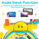 2-in-1 Kids Electronic Drum and Keyboard Set with Stool-Blue