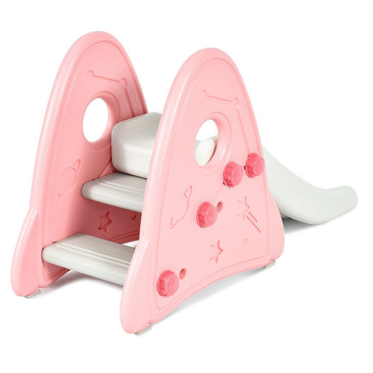 Freestanding Baby Slide Indoor First Play Climber Slide Set for Boys Girls -Pink
