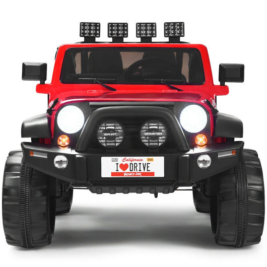 12V 2-Seater Ride on Car Truck with Remote Control and Storage Room-Red