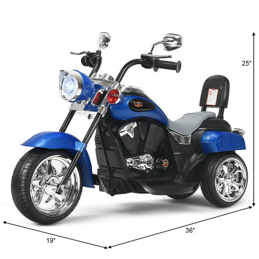 6V 3 Wheel Kids Motorcycle-Blue