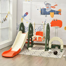 6 in 1 Toddler Slide and Swing Set with Ball Games-Orange
