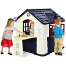 Kid’s Playhouse Pretend Toy House For Boys and Girls 7 Pieces Toy Set-Blue