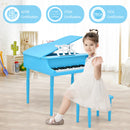 30-Key Wood Toy Kids Grand Piano with Bench and Music Rack-Blue