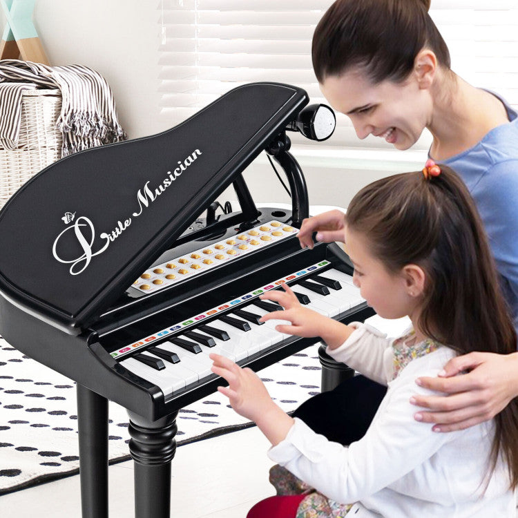 Piano For Kids With 31 Keys, A Stool and Piano Lid