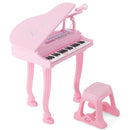 37 Keys Kids Piano Keyboard with Stool and Piano Lid-Pink