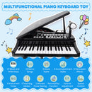 37 Keys Kids Piano Keyboard with Stool and Piano Lid-Black