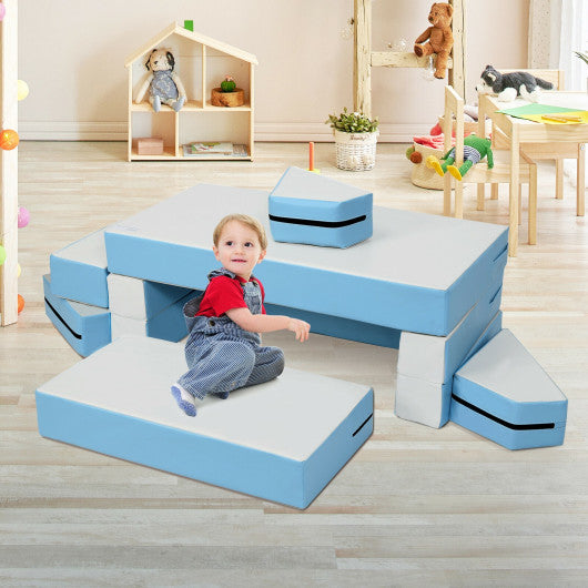4-in-1 Crawl Climb Foam Shapes Toddler Kids Playset-Blue