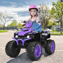 12V Kids Electric 4-Wheeler ATV Quad Ride On Car with LED Light-Purple