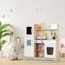 Wooden Pretend Kitchen Playset for Kids Cooking Toy with Utensils and Sound