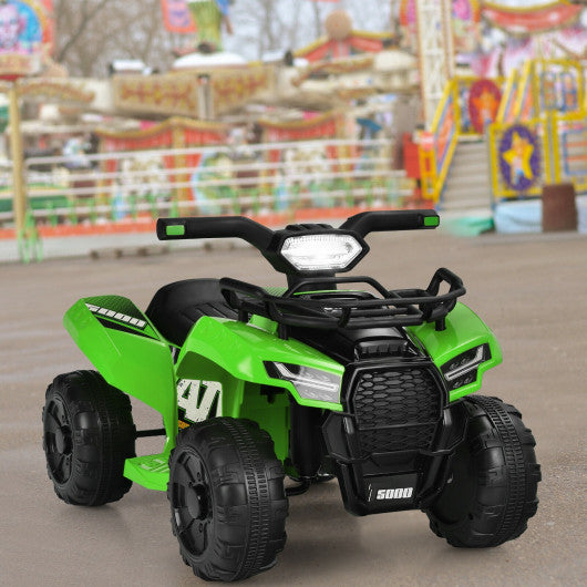 6V Kids ATV Quad Electric Ride On Car with LED Light and MP3-Green