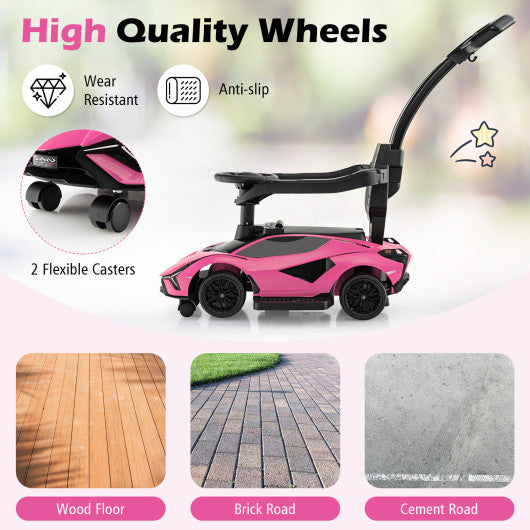 3 in 1 Licensed Lamborghini Ride Walking Toy Stroller