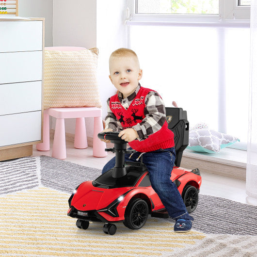 3 in 1 Licensed Lamborghini Ride Walking Toy Stroller