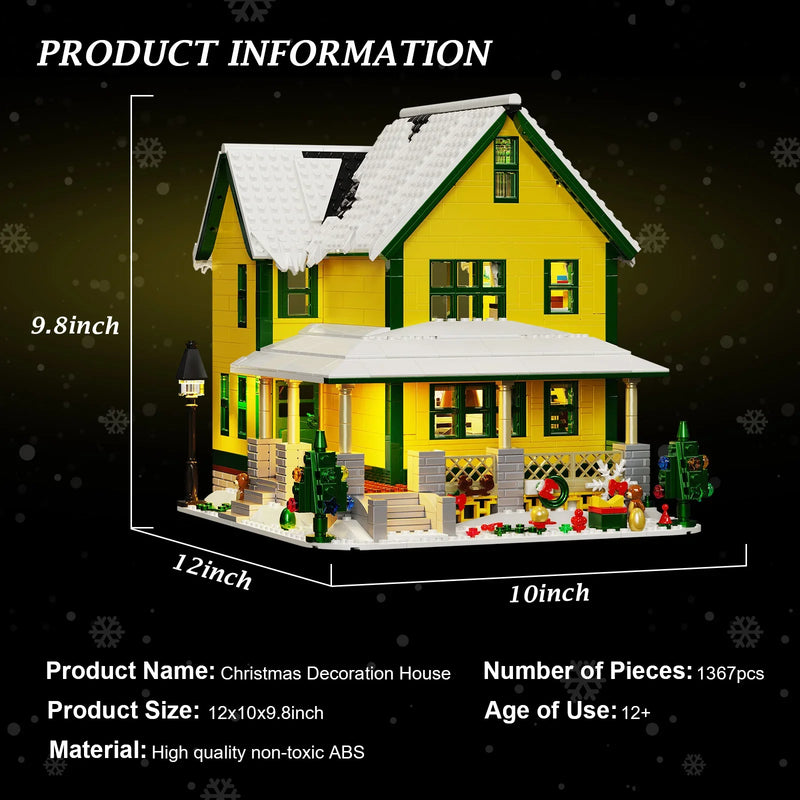 Building Blocks Toys Of Christmas Story House Model Kit With LED Light Winter Snow And Interior Details For Children Xmas Gifts