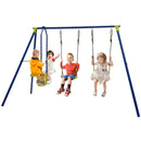 440 Pounds Kids Swing Set with Two Swings and One Glider