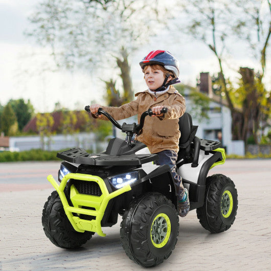 12 V Kids Electric 4-Wheeler ATV Quad with MP3 and LED Lights-White