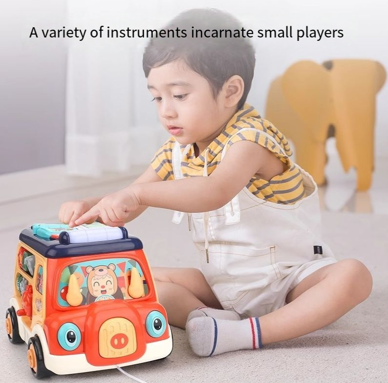 Multi sided game music bus baby early education puzzle shape matching enlightenment toys children's gifts