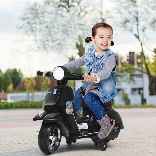 6V Kids Ride On Vespa Scooter Motorcycle for Toddler-Black
