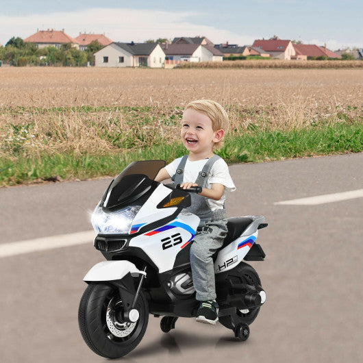 12V Kids Ride On Motorcycle Electric Motor Bike-White