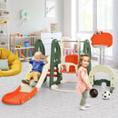 6 in 1 Toddler Slide and Swing Set with Ball Games-Orange