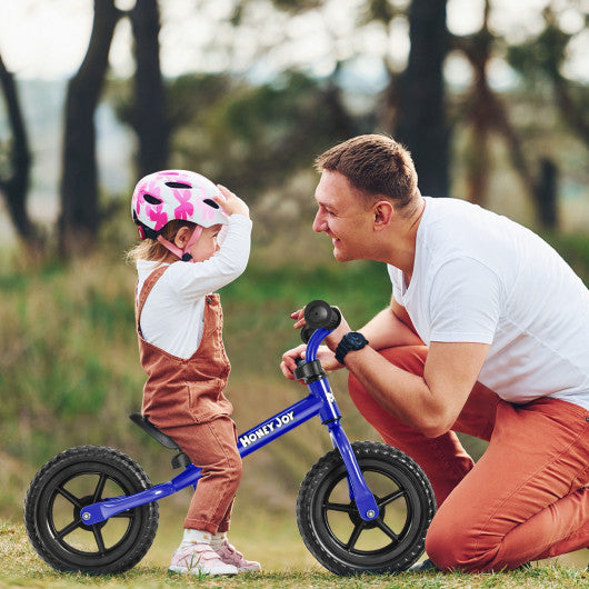 Kids No Pedal Balance Bike with Adjustable Handlebar and Seat-Blue