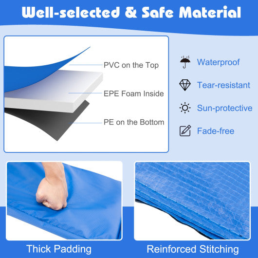 10 Feet Universal Spring Cover Trampoline Replacement Safety Pad-Blue