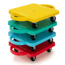 4 Pieces Kids Sitting Scooter Set with Handles and Non-marring Universal Casters-Multicolor