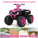 12V Kids Ride on ATV with LED Lights and Treaded Tires and LED lights-Pink