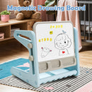 2 in 1 Kids Easel Table and Chair Set  with Adjustable Art Painting Board-Blue