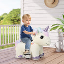 6V Electric Animal Ride On Toy with Music and Handlebars In Beige