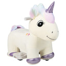6V Electric Animal Ride On Toy with Music and Handlebars-Beige