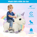6V Electric Animal Ride On Toy with Music and Handlebars In Beige