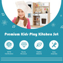 Wooden Pretend Kitchen Playset for Kids Cooking Toy with Utensils and Sound