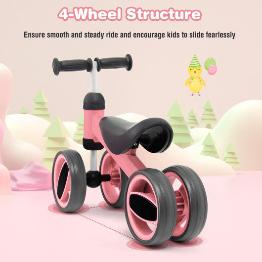4 Wheels Baby Balance Bike Toy-Pink