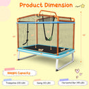 6 Feet Rectangle Trampoline with Swing Horizontal Bar and Safety Net-Orange