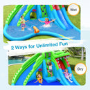 Inflatable Crocodile Style Water Slide Upgraded Kids Bounce Castle with 750W Blower