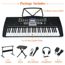 61-Key Electronic Keyboard Piano Starter Set with Stand Bench and Headphones