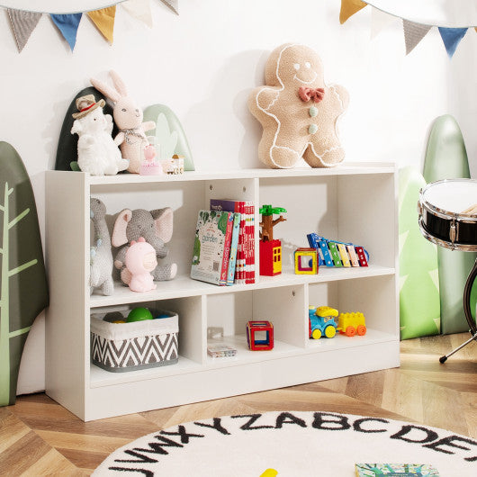 Kids 2-Shelf Bookcase Of Wood As Cabinet Organizer In White