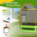 7 Feet Trampoline with Ladder and Slide for Indoor and Outdoor-Green