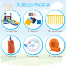 7-In-1 Water Slide Park with Splash Pool and Water Cannon with 750W Blower