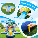 7-In-1 Water Slide Park with Splash Pool and Water Cannon with 750W Blower