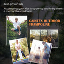 8 Feet Recreational Trampoline with Basketball Hoop and Net Ladder