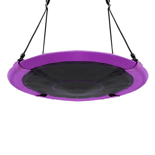 40 Inch Flying Saucer Tree Swing Indoor Outdoor Play Set-Purple