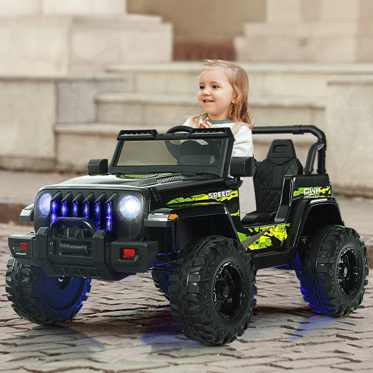 12V Kids Ride-on Jeep Car with 2.4 G Remote Control-Black
