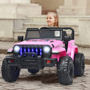 12V Kids Ride-on Jeep Car with 2.4G Remote Control-Pink