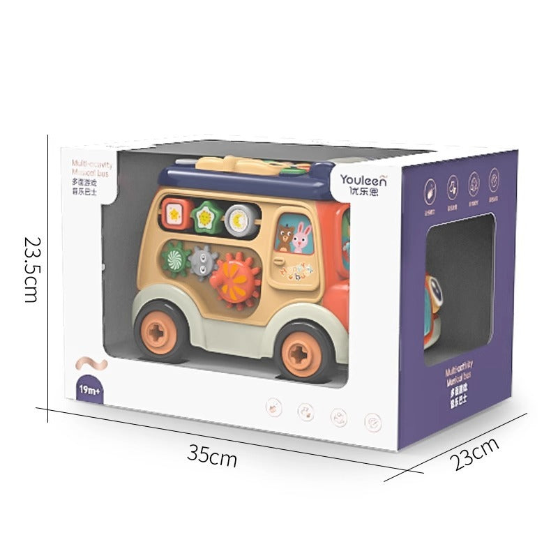 Multi sided game music bus baby early education puzzle shape matching enlightenment toys children's gifts