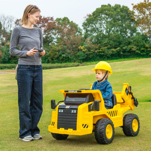 2-Seater Kids Ride On Dump Truck with Dump Bed and Shovel
