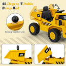 Kids Electric Dump Truck Ride On – 2-Seater Construction Vehicle with Realistic Dump Bed & Shovel
