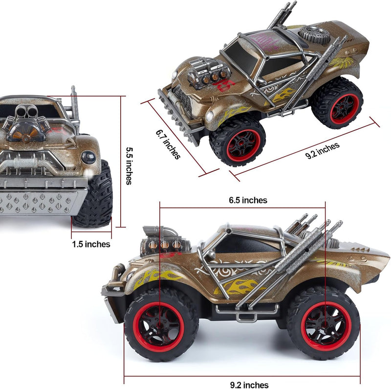 Wasteland Style 1:14 Scale 2.4GHz Model Racing Remote Control Car Hobby Electric RC Car Toys for Boys and Adults (Golden)