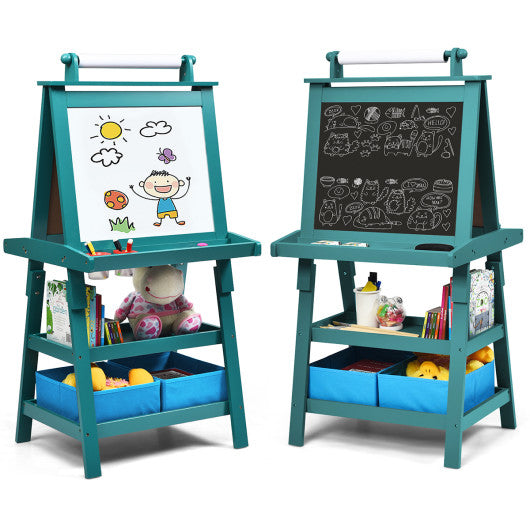 3 in 1 Double-Sided Storage Art Easel-Green